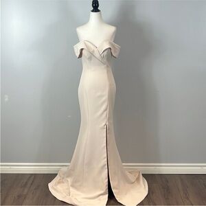 Portia and Scarlett Cream Off-Shoulder Wedding Dress